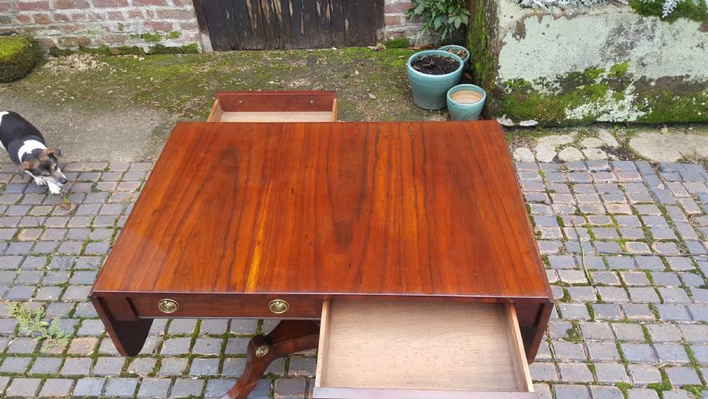 Regency Goncalo Alves Pedestal Sofa Table View V