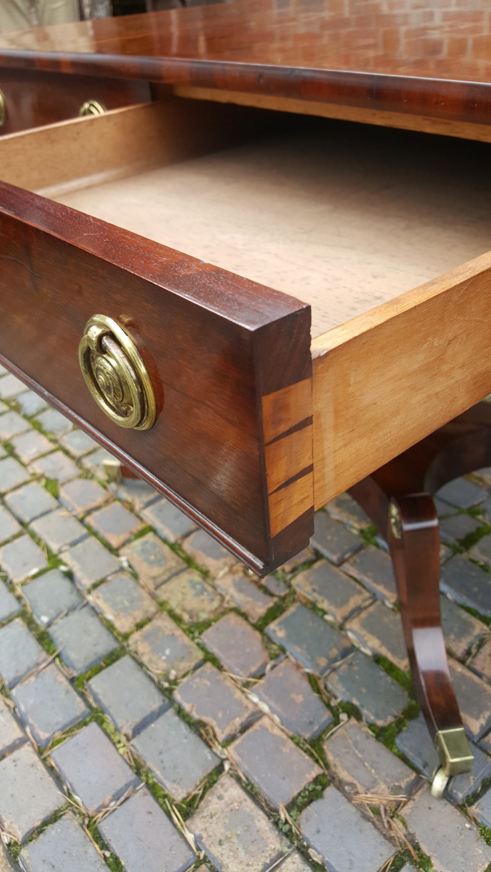 Regency Goncalo Alves Pedestal Sofa Table View VI