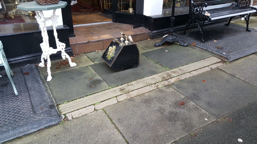 Victorian Toleware and Brass Coal Scuttle View II