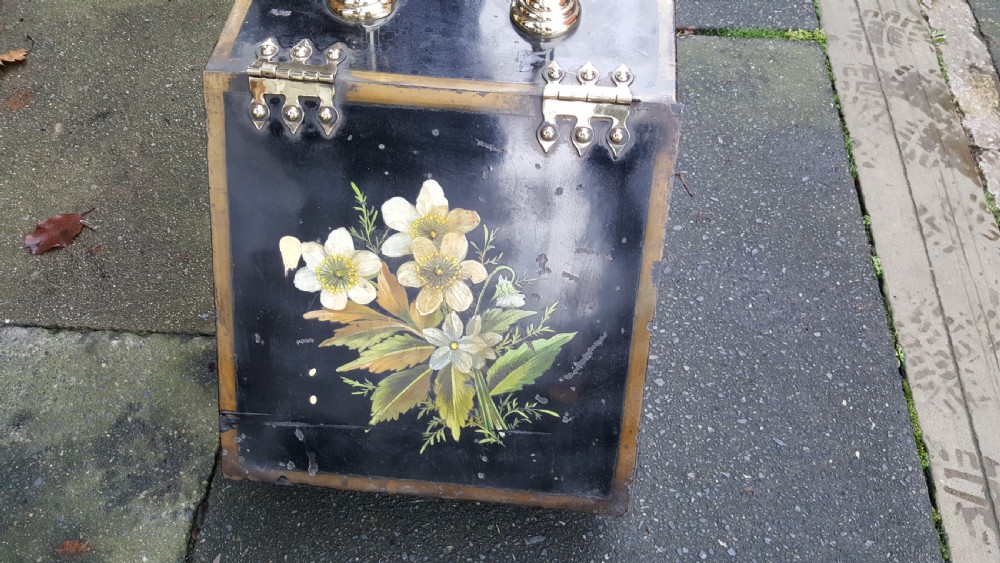 Victorian Toleware and Brass Coal Scuttle View III