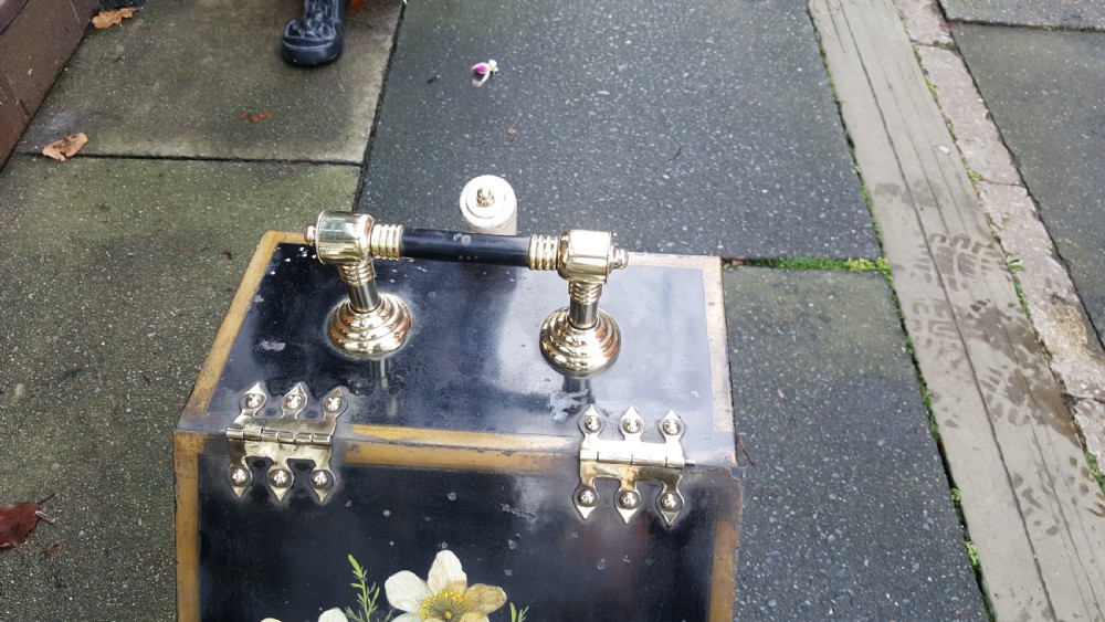 Victorian Toleware and Brass Coal Scuttle View IV