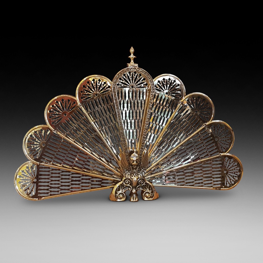 Late Victorian Brass Fire Screen