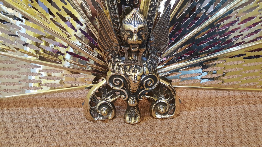 Late Victorian Brass Fire Screen View IV