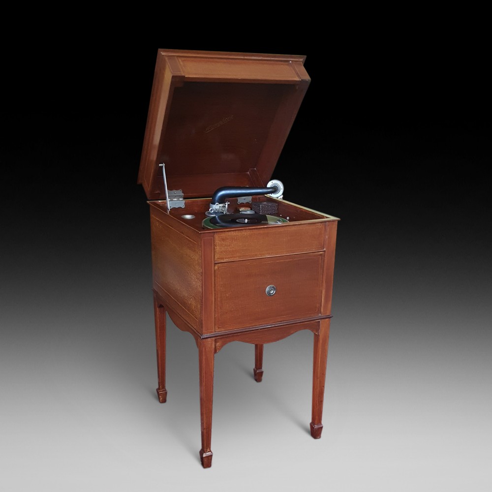 Grahams Gramophone in Sheraton Style Mahogany Cabinet