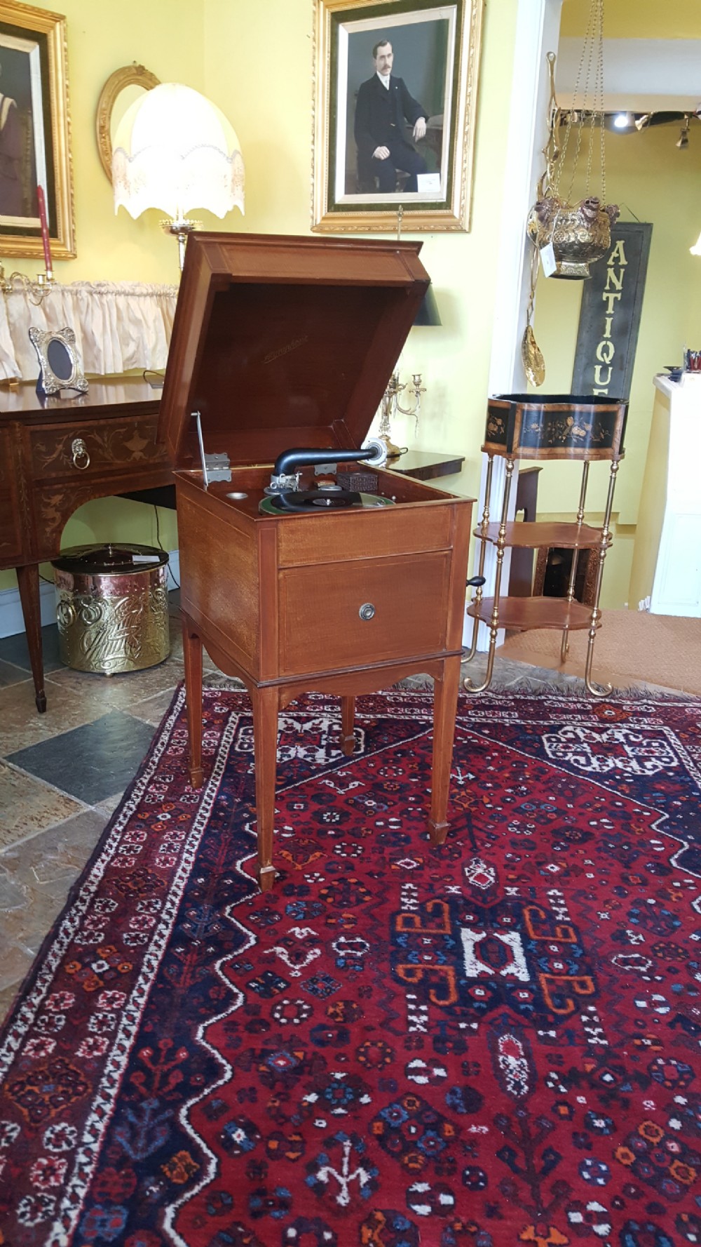 Grahams Gramophone in Sheraton Style Mahogany Cabinet View II