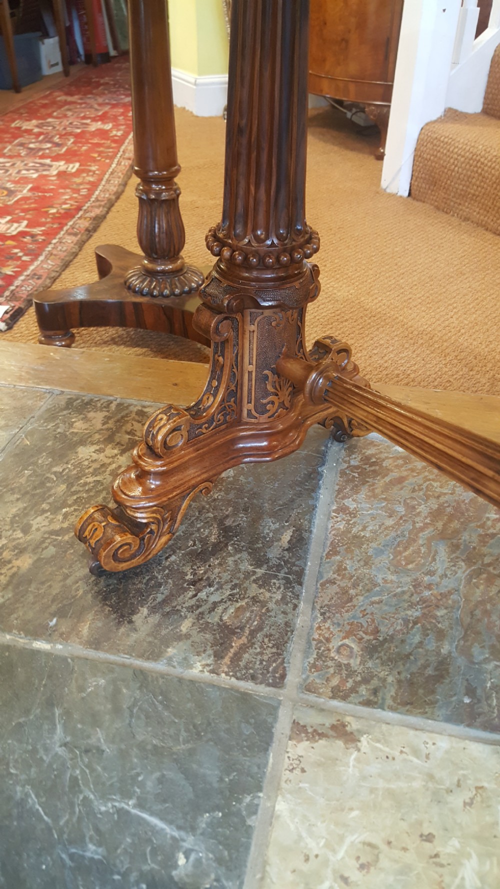 Victorian Burr Walnut Fold Over Card Table View III