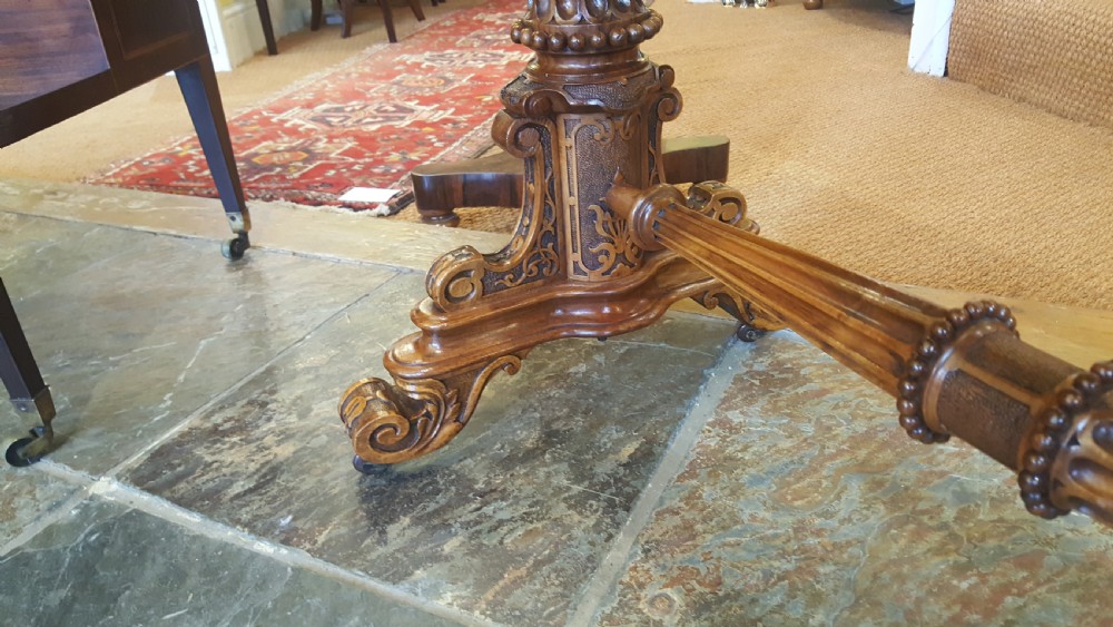 Victorian Burr Walnut Fold Over Card Table View VI