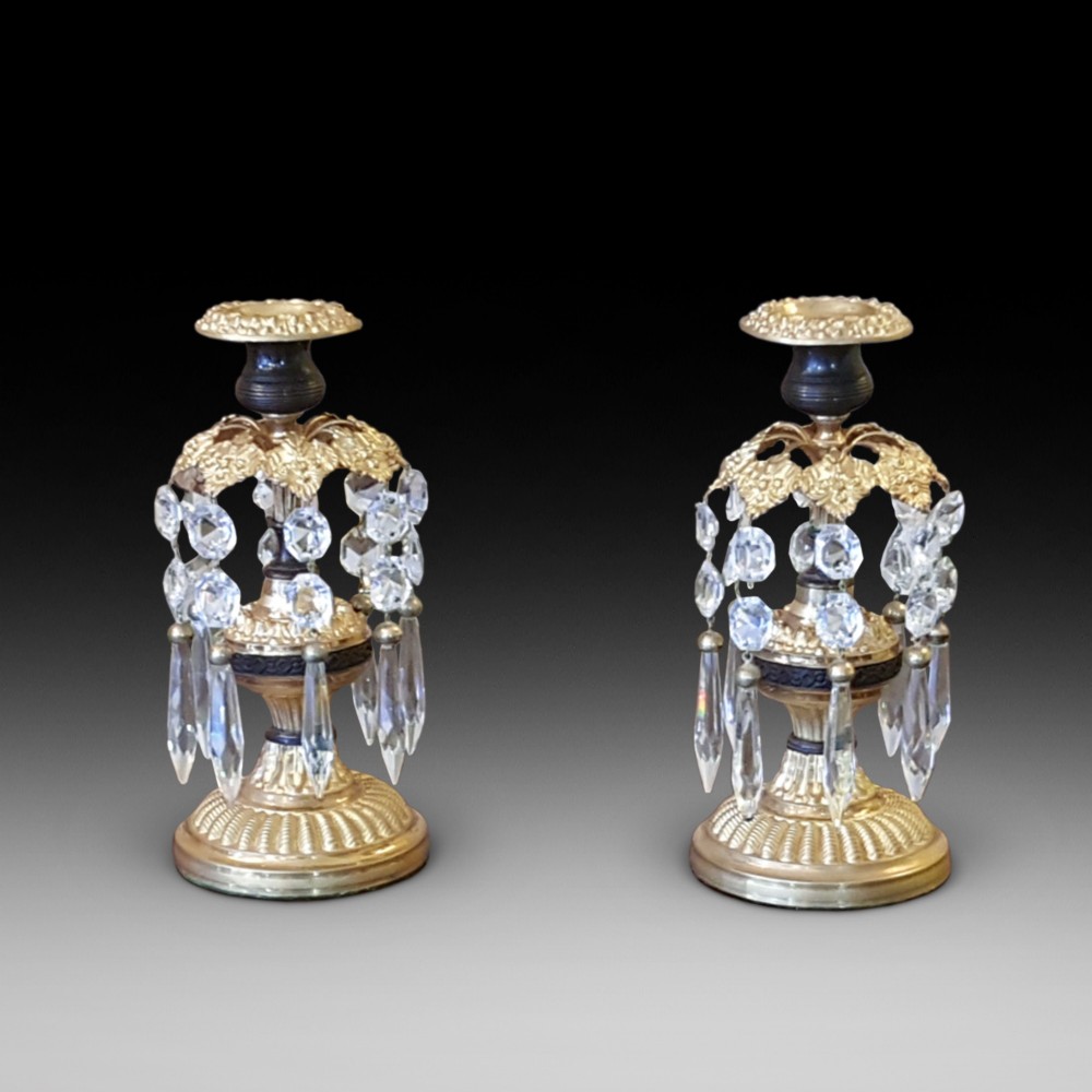 Pair of Regency Bronze Lustres