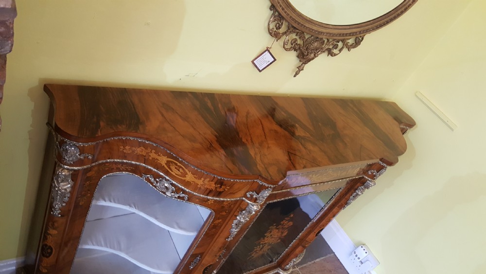 xhibition Quality Victorian Burr Walnut Credenza View VII