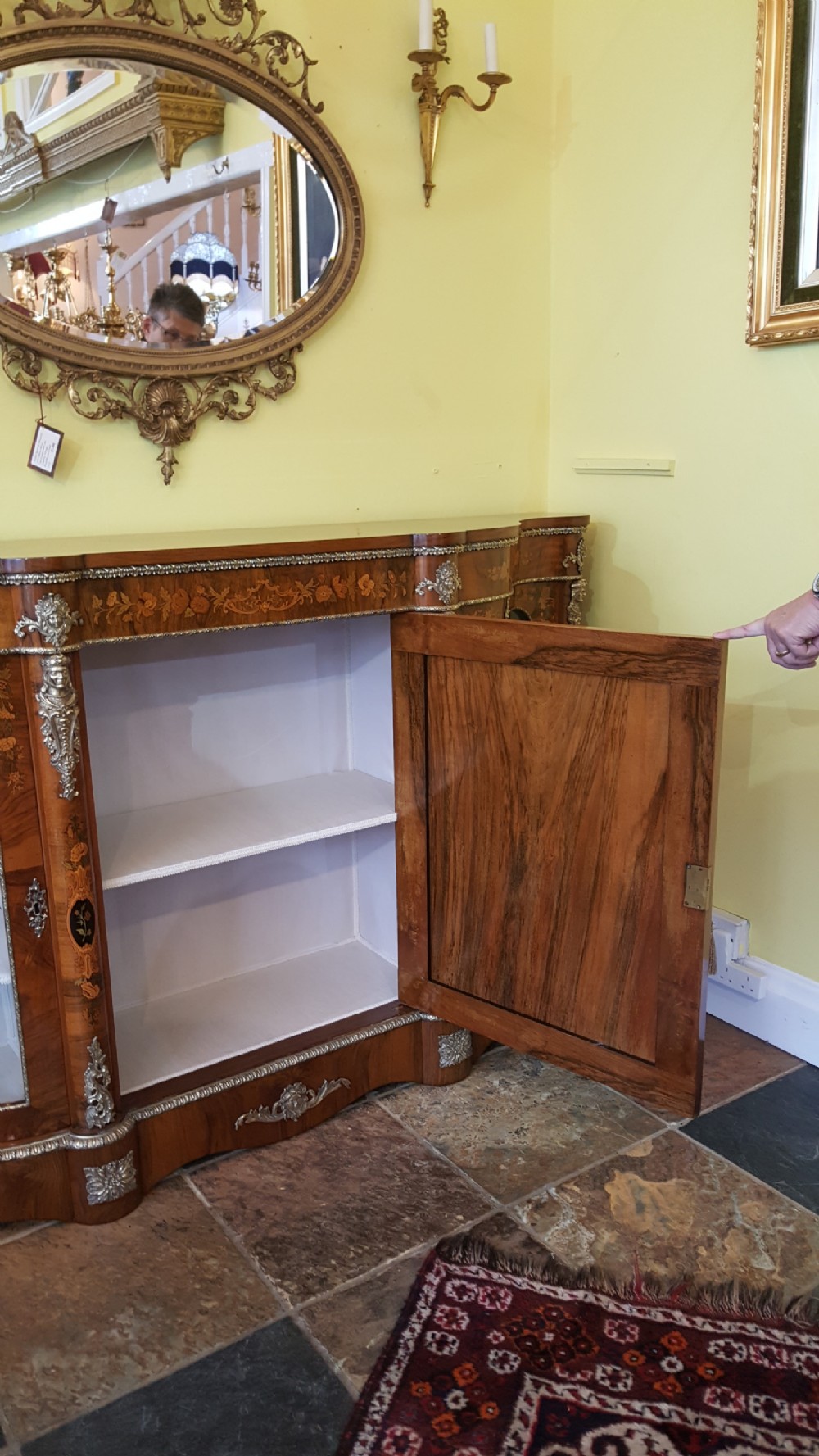 xhibition Quality Victorian Burr Walnut Credenza View XI