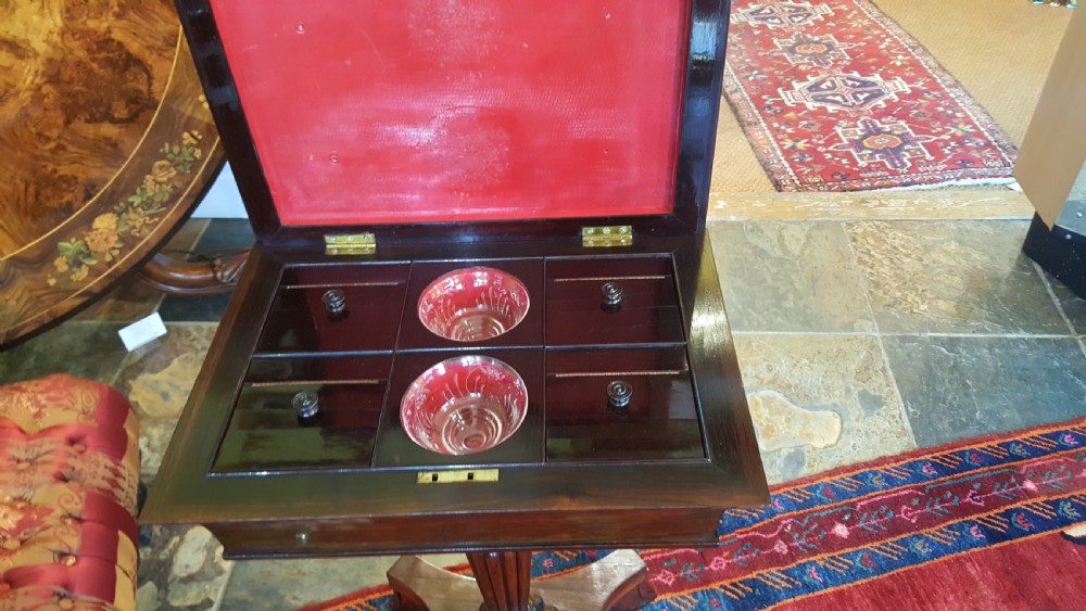 Late Regency Rosewood Teapoy View III