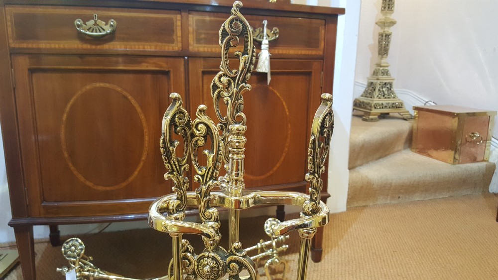 Victorian Brass Companion Fireside Set View II