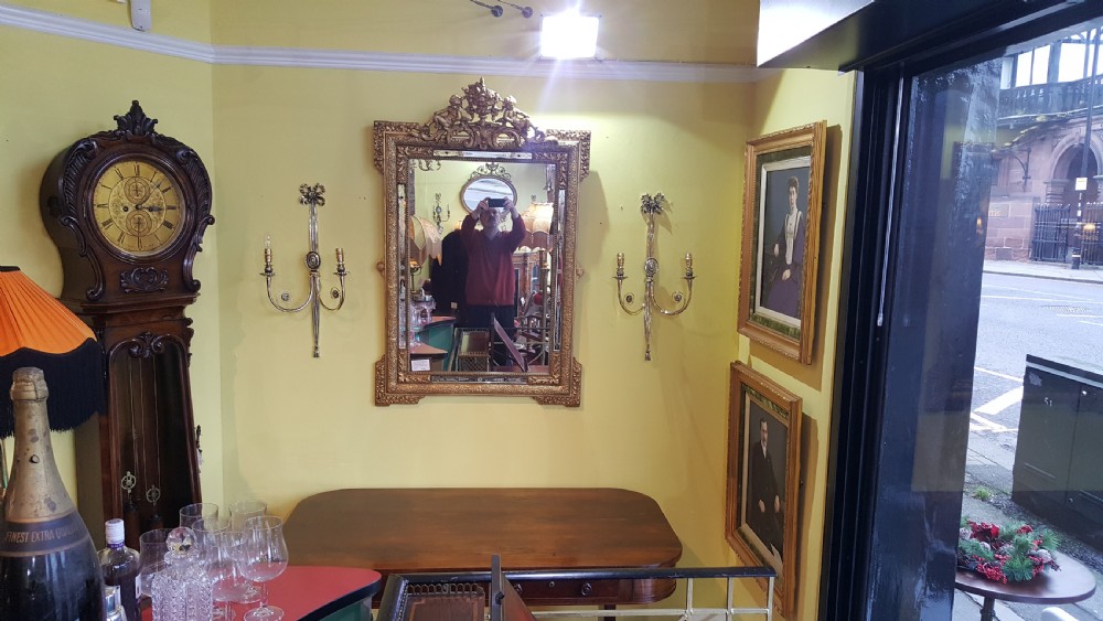 Pair of gilt brass two-branch wall lights View VI