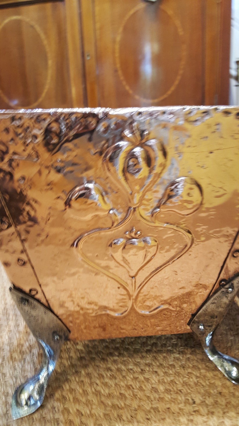 Art Nouveau Copper Jardiniere View III