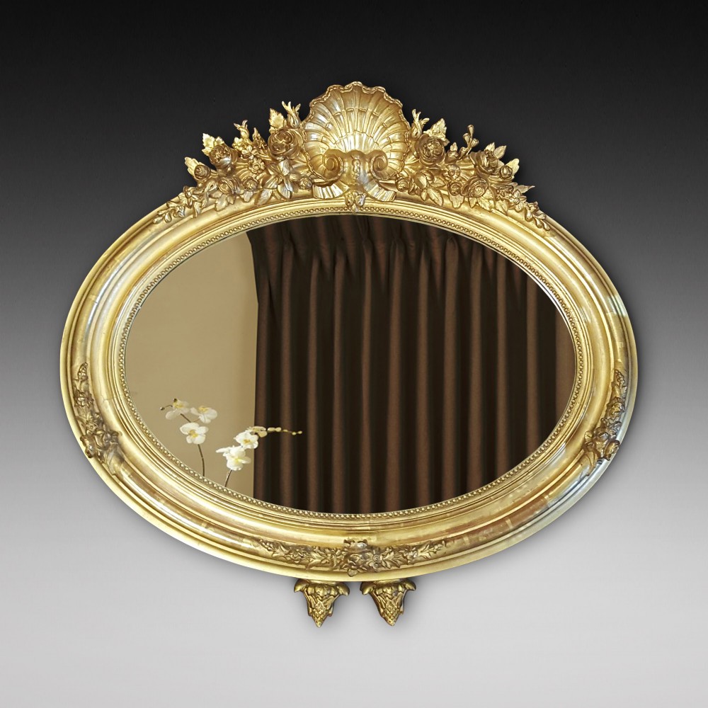  19thC Gilt Geso Framed Wall Mirror