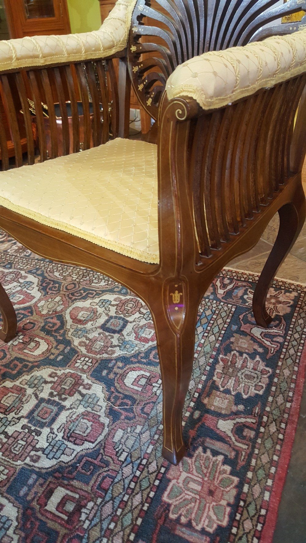 Sheraton Revival Mahogany Armchair View V