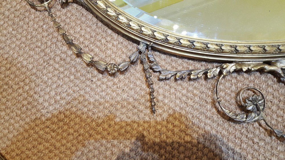 Late 19thC Neoclassical Oval Gilt Mirror View III