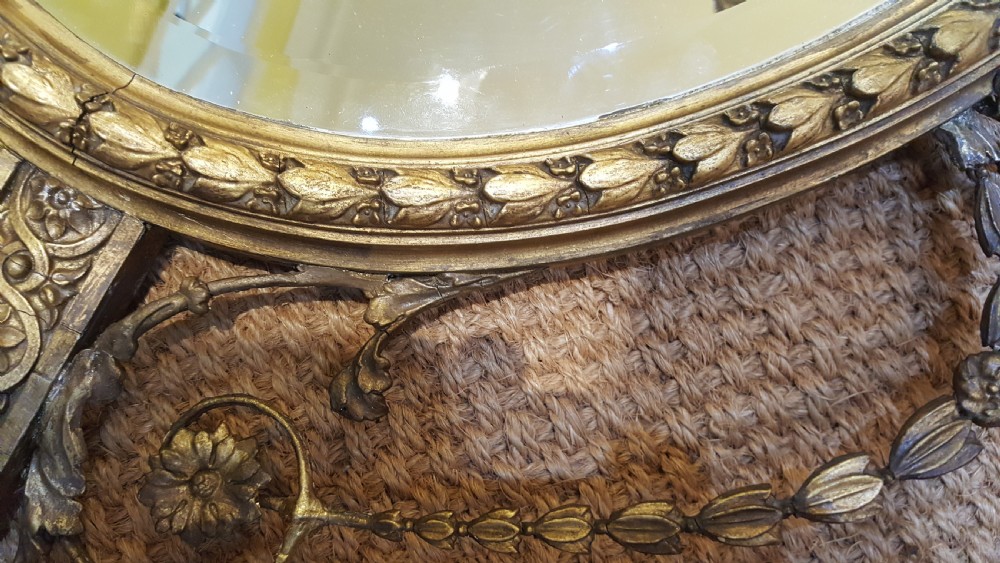 Late 19thC Neoclassical Oval Gilt Mirror View V