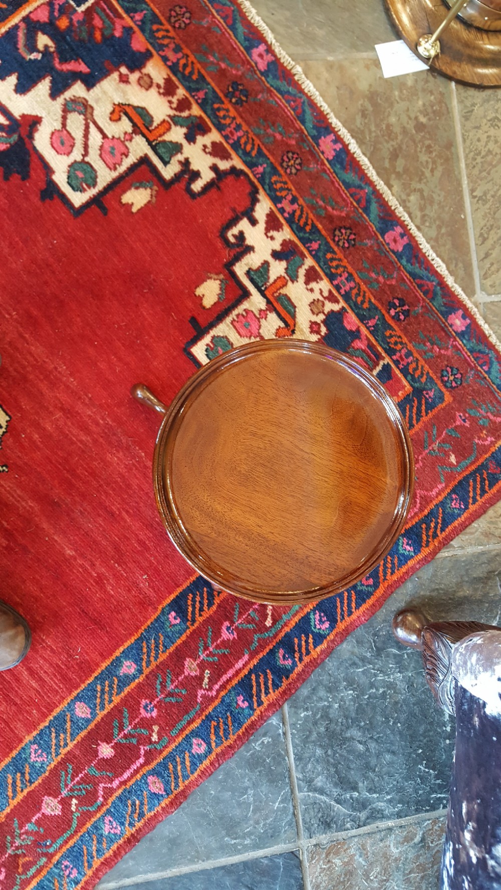 Edwardian mahogany side lamp table View II