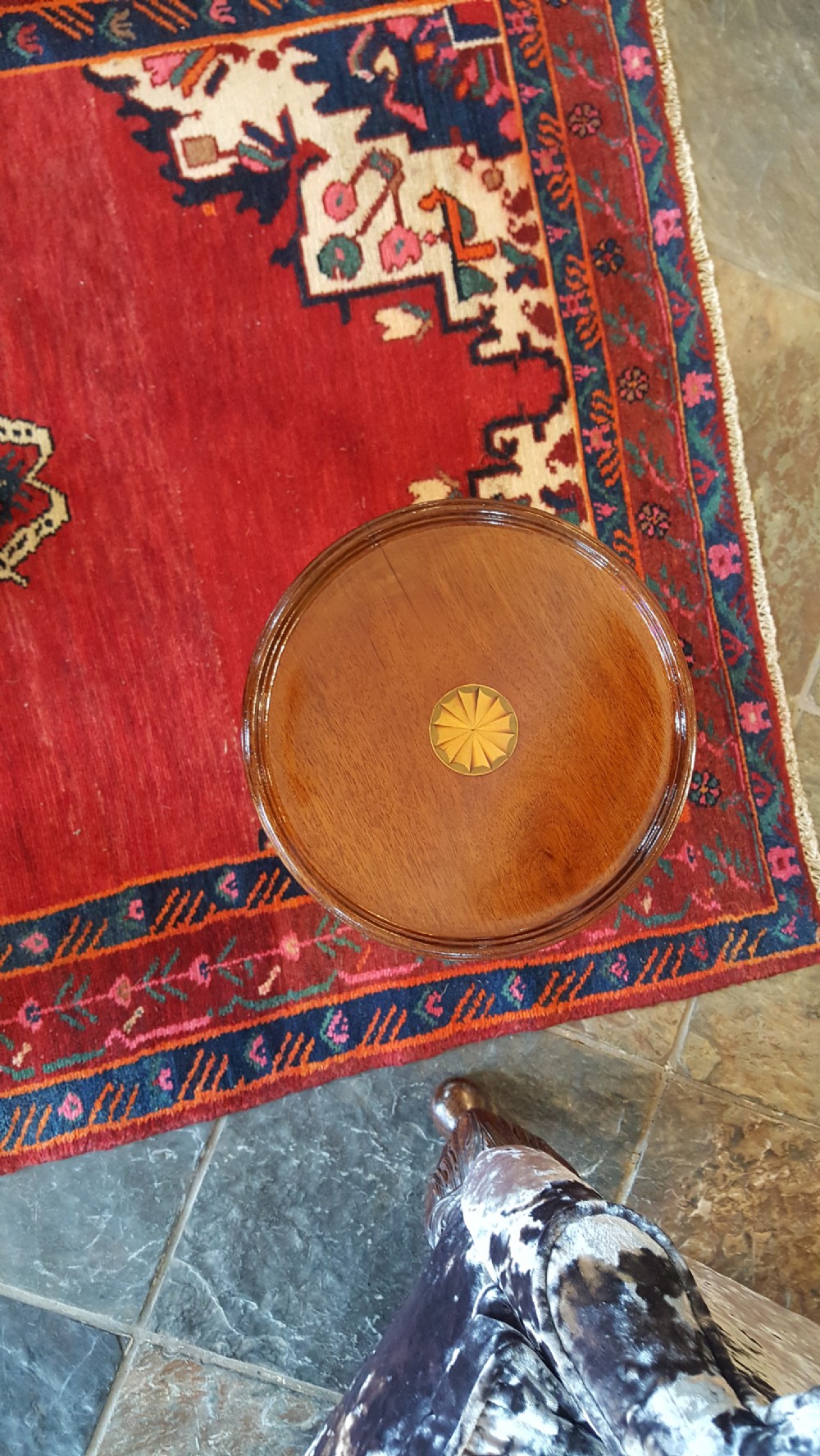 Edwardian Inlaid Mahogany Side Lamp Table View II