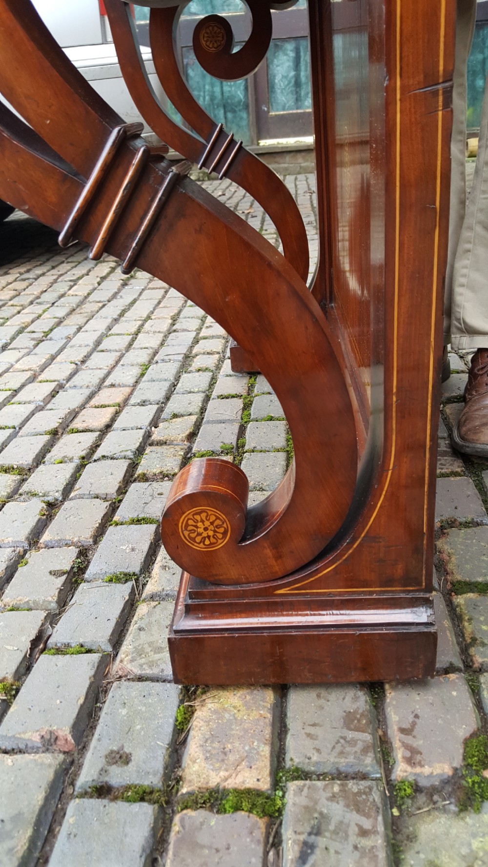 Mid 19thC mahogany console table View VI