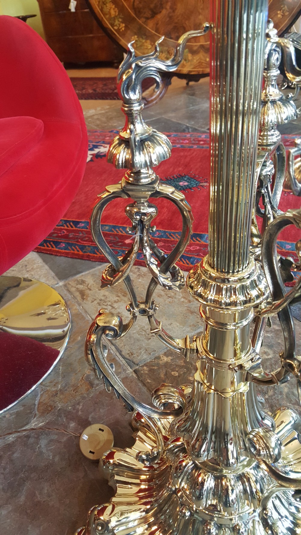  Late 19thC telescopic brass standard oil lamp View II