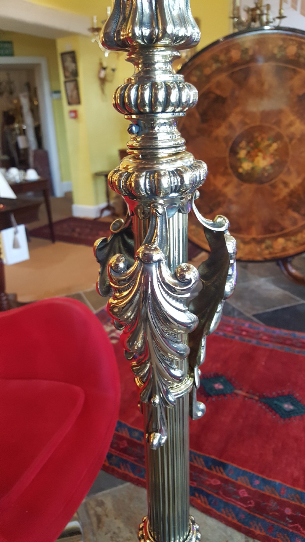  Late 19thC telescopic brass standard oil lamp View VII