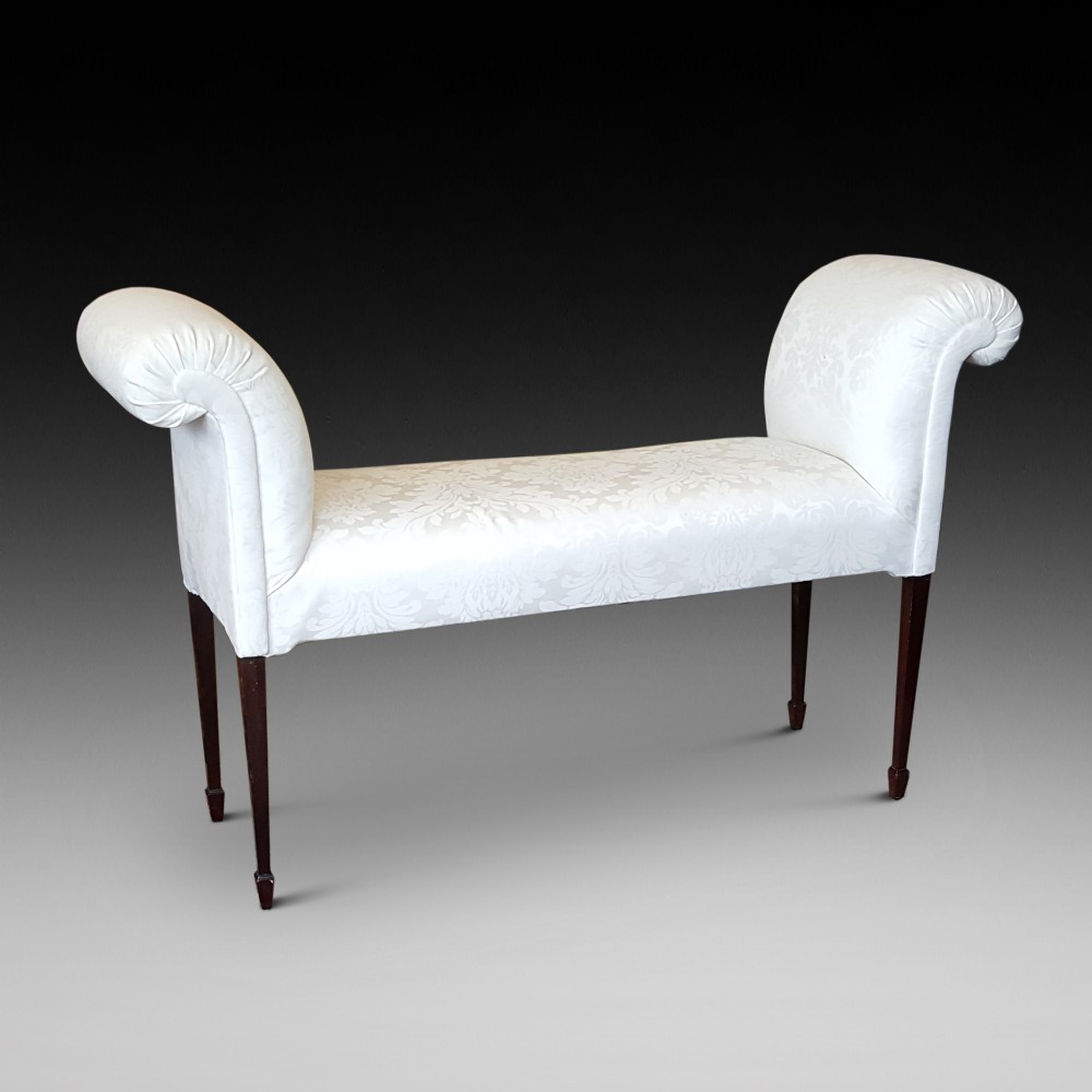 Edwardian Mahogany and Upholstered Window Seat