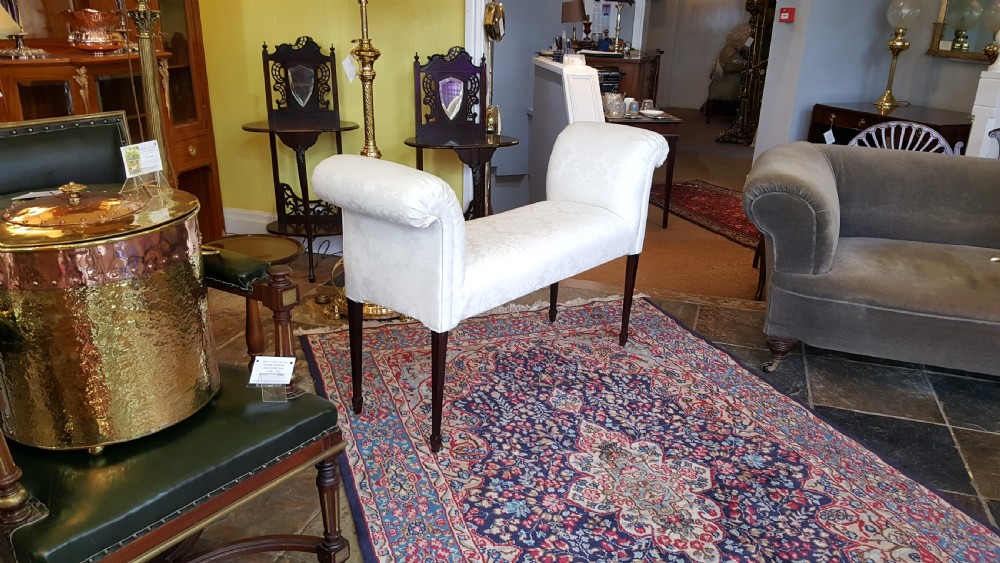 Edwardian Mahogany and Upholstered Window Seat View II