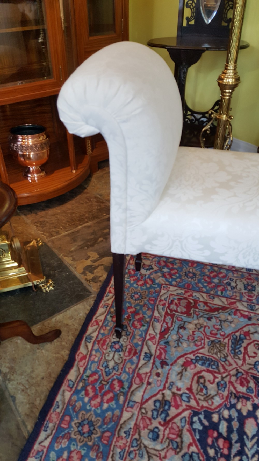 Edwardian Mahogany and Upholstered Window Seat View V