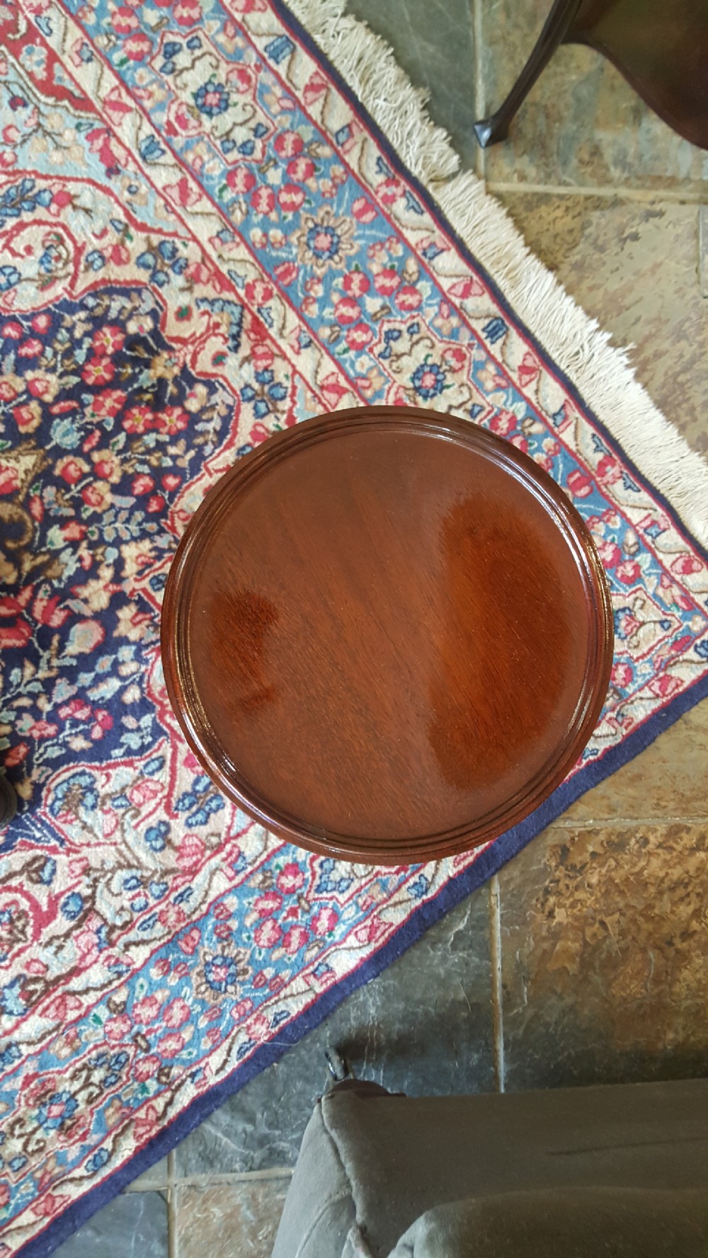 Edwardian mahogany occasional lamp table View II