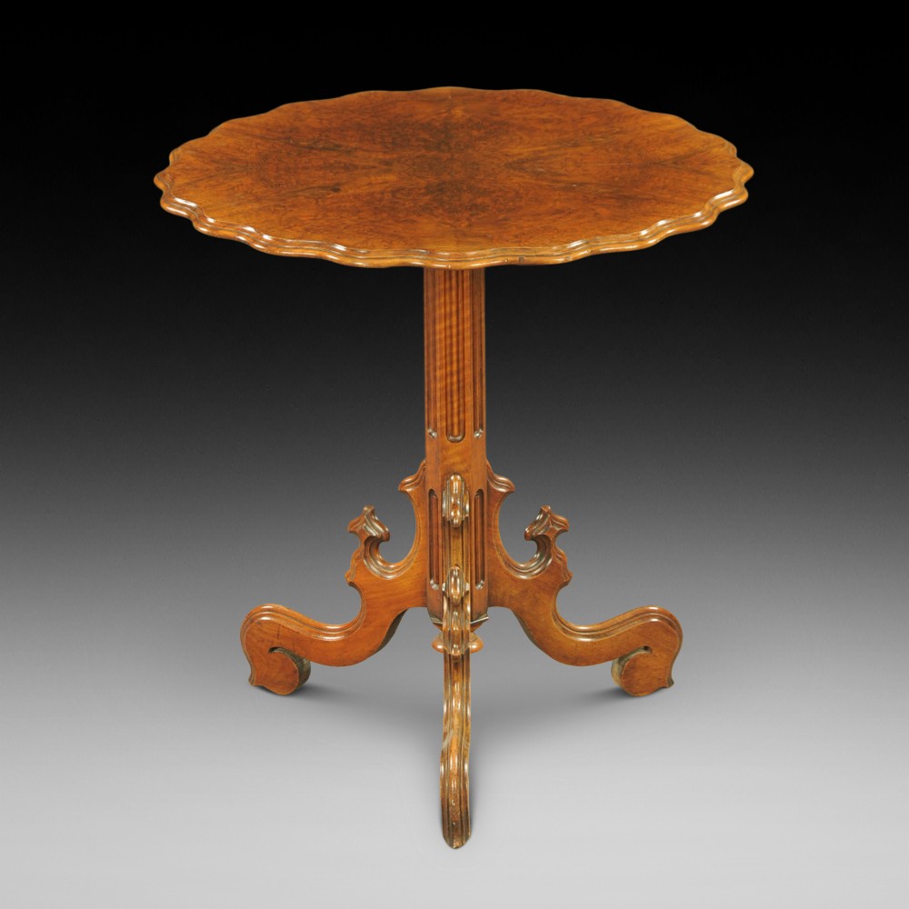 Victorian walnut tilt top occasional table