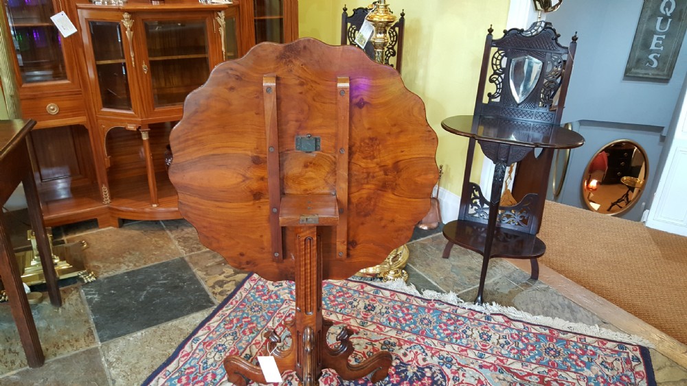 Victorian walnut tilt top occasional table View II
