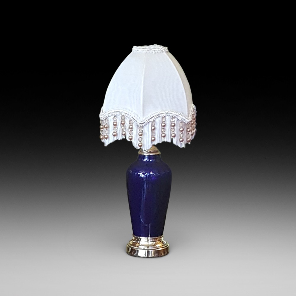 Late 19thC Blue Glaze Vase converted to a table lamp