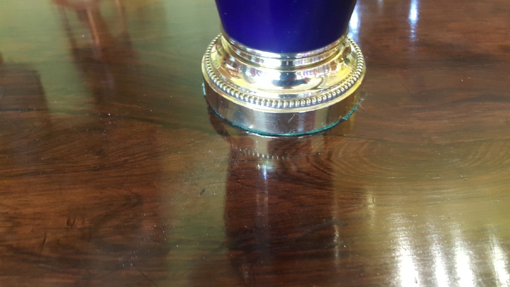 Late 19thC Blue Glaze Vase converted to a table lamp View II