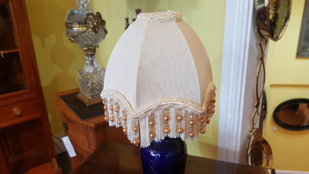 Late 19thC Blue Glaze Vase converted to a table lamp View IV