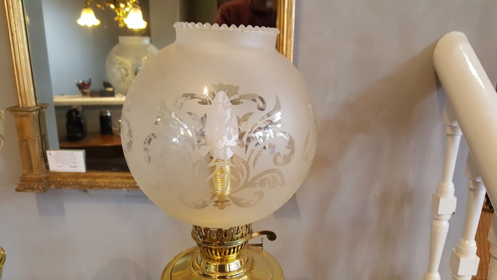 Pair of Early 20thC Brass Table Oil Lamps View II