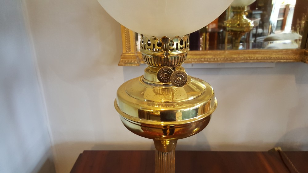 Pair of Early 20thC Brass Table Oil Lamps View III
