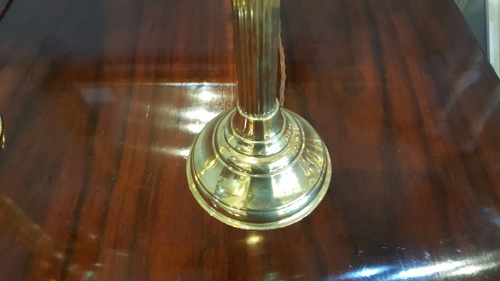 Pair of Early 20thC Brass Table Oil Lamps View IV