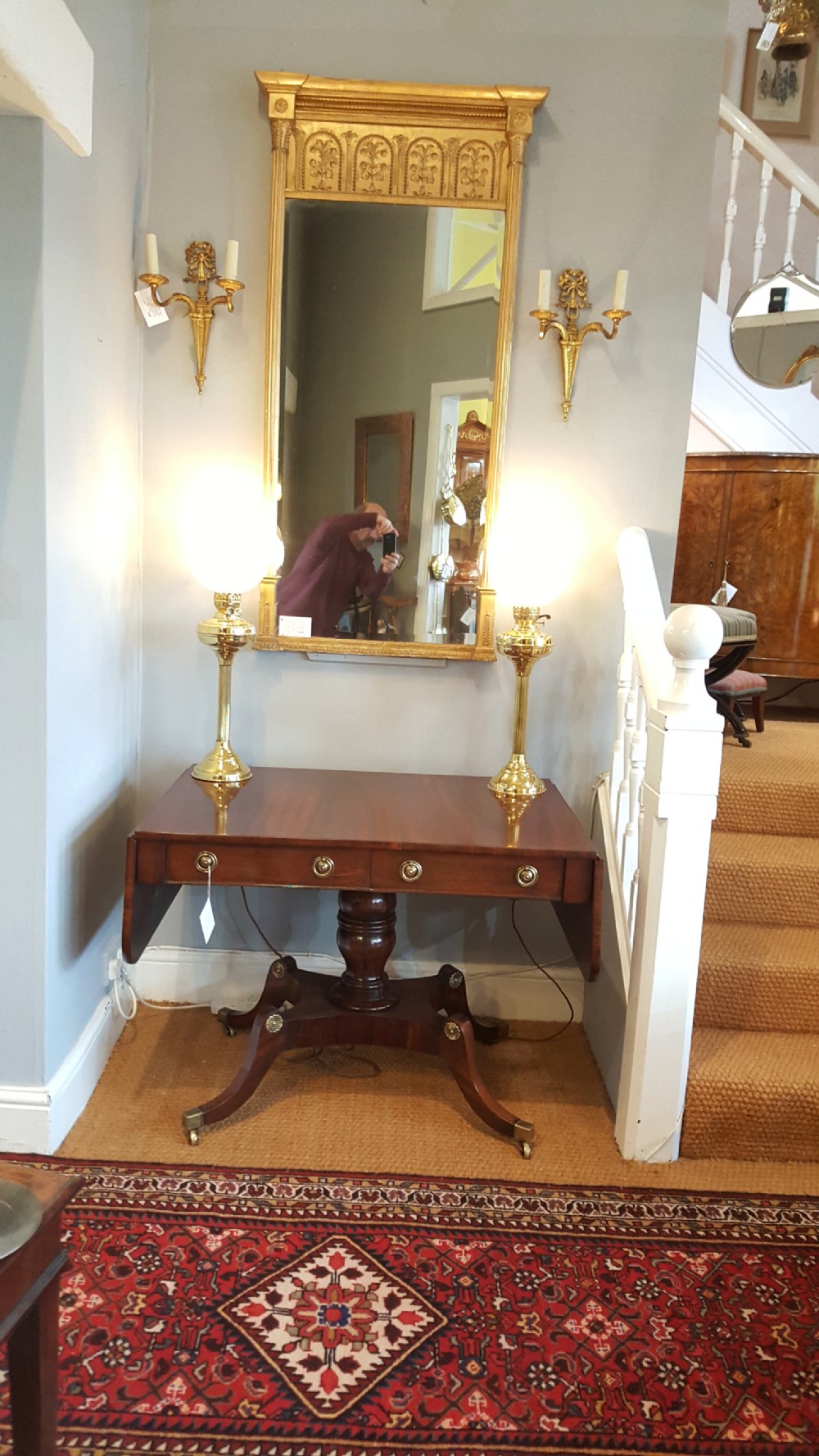 Pair of Early 20thC Brass Table Oil Lamps View VI