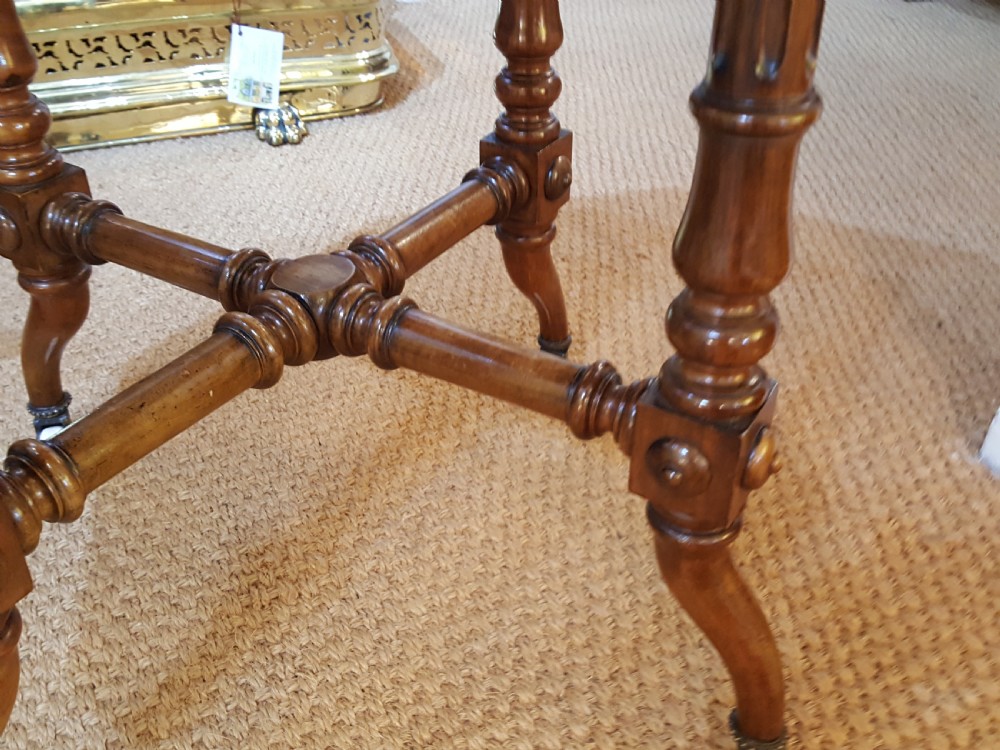 Victorian Burr Walnut Octagonal Occaisional Wine Table View III
