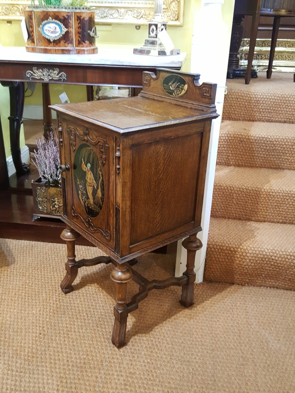 Edwardian Oak Shoe Cabinet View II