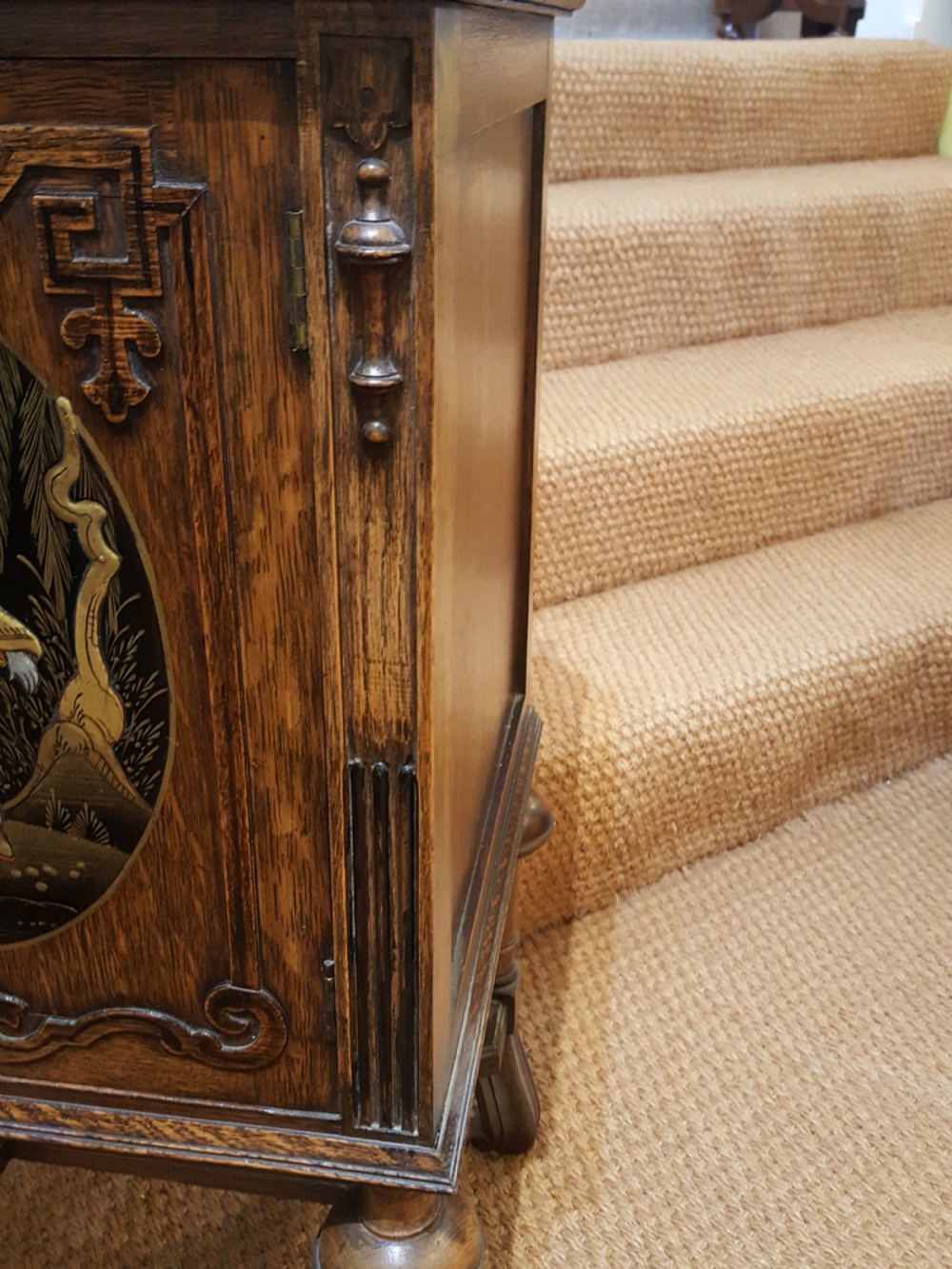 Edwardian Oak Shoe Cabinet View III