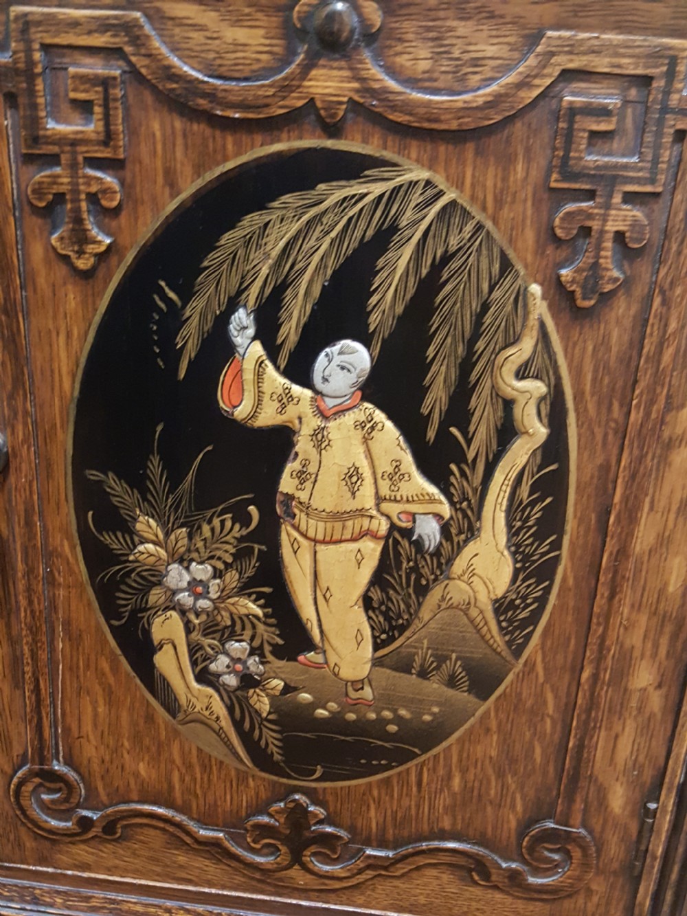 Edwardian Oak Shoe Cabinet View VI