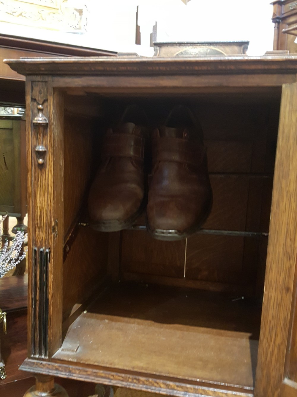 Edwardian Oak Shoe Cabinet View VIII