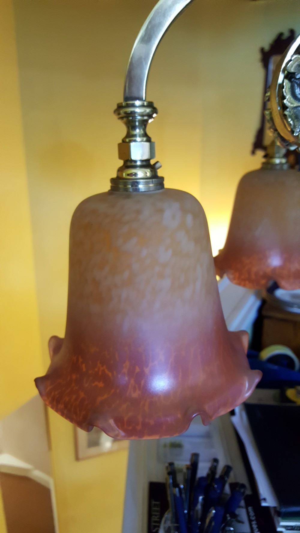 Victorian Brass Gas Powered Chandelie View III