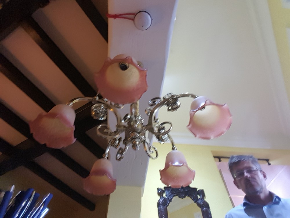 Victorian Brass Gas Powered Chandelie View V