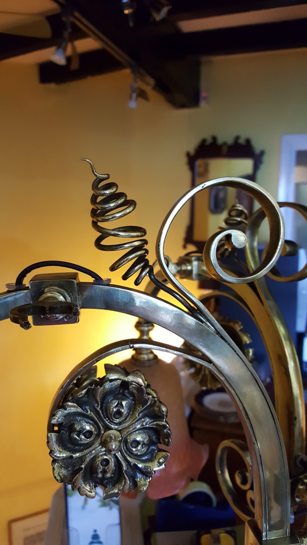 Victorian Brass Gas Powered Chandelie View VIII