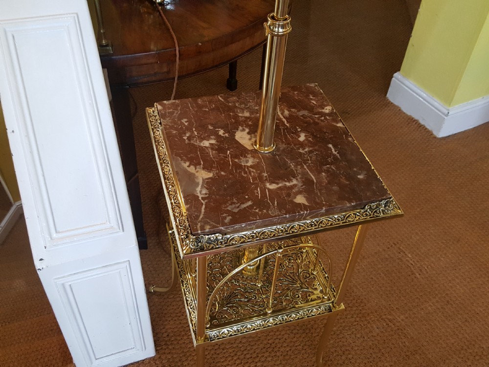 Victorian Brass Combination Standard Lamp  View III