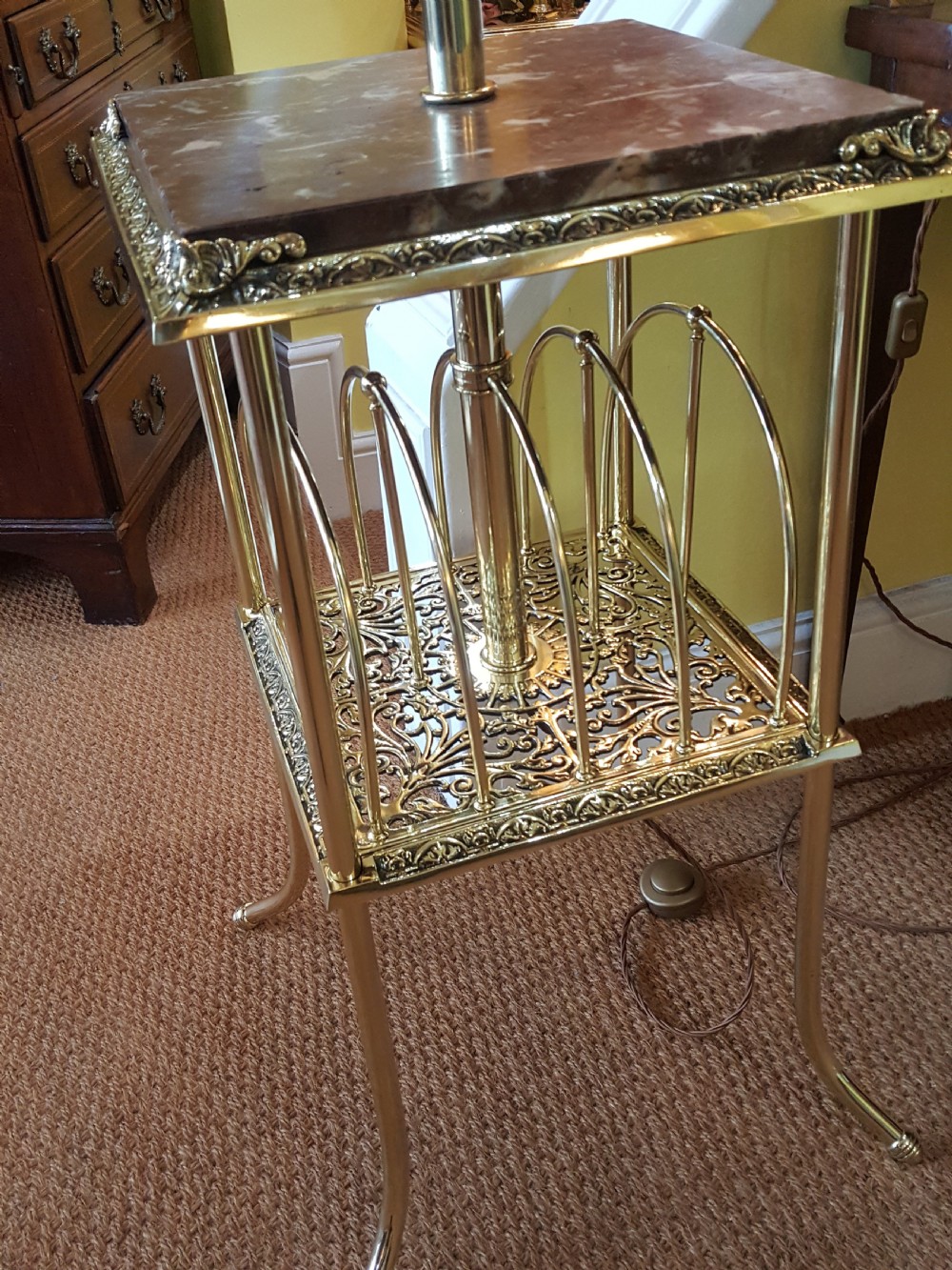 Victorian Brass Combination Standard Lamp  View V